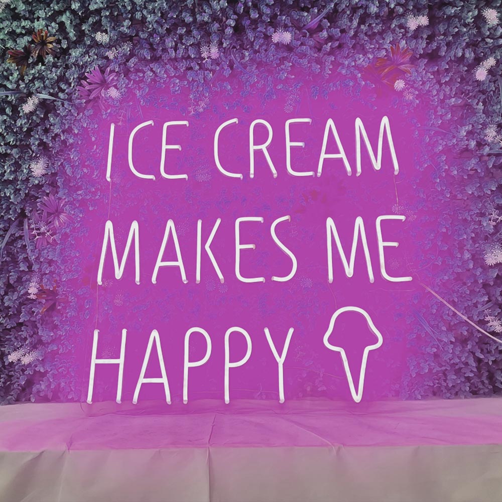 Ice Cream Makes Me Happy Neon Signs