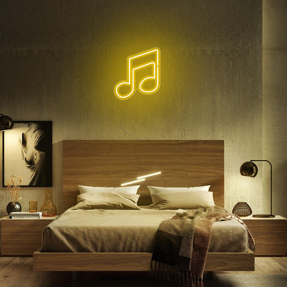 Mini Music Note Pair of Quavers LED Neon Signs