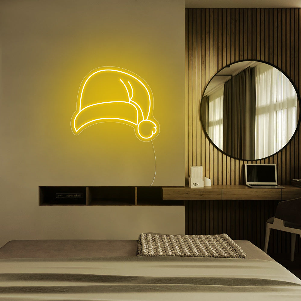 Christmas Hat LED Neon Sign - Merry Christmas Neon Sign