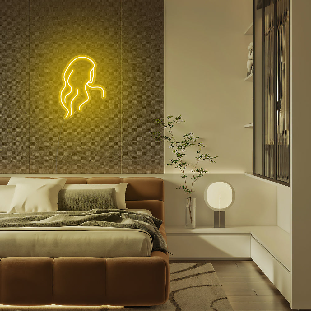 Mini Long Hair Back LED Neon Signs