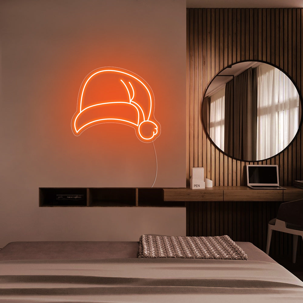 Christmas Hat LED Neon Sign - Merry Christmas Neon Sign