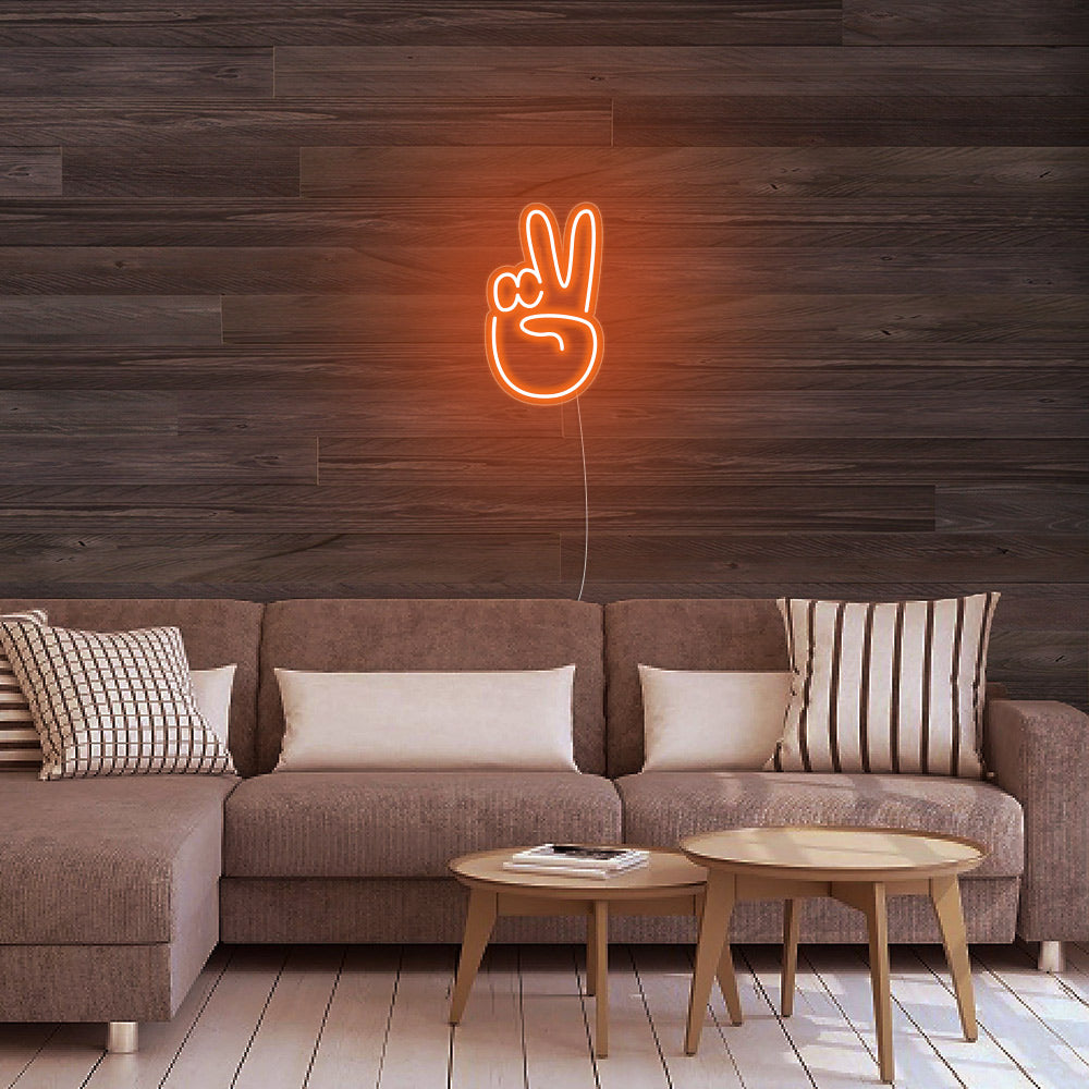 Mini Peace Finger LED Neon Signs