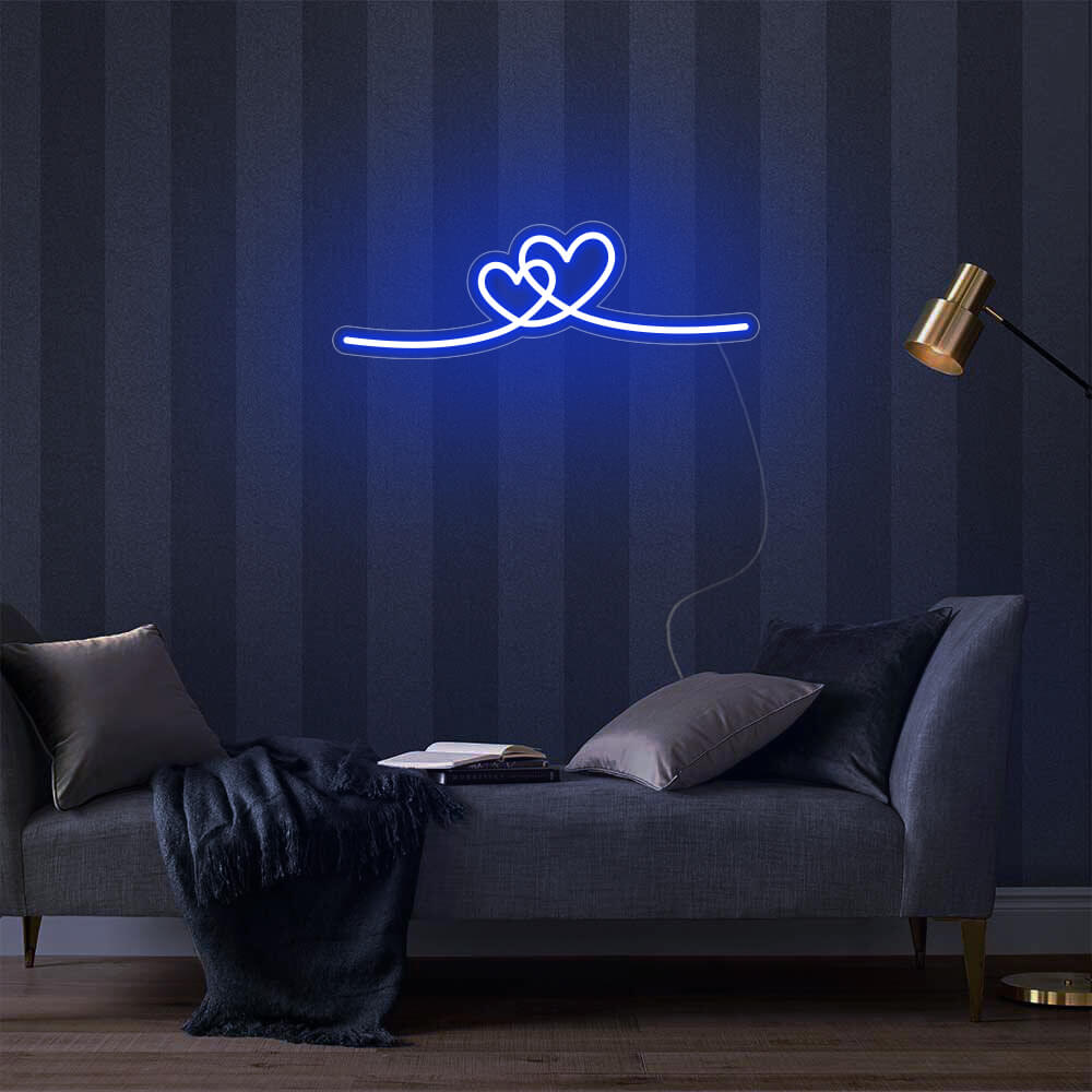 Mini Double Hearts LED Neon Signs