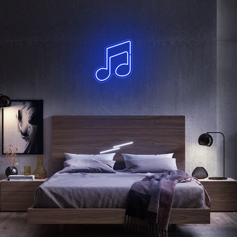 Mini Music Note Pair of Quavers LED Neon Signs
