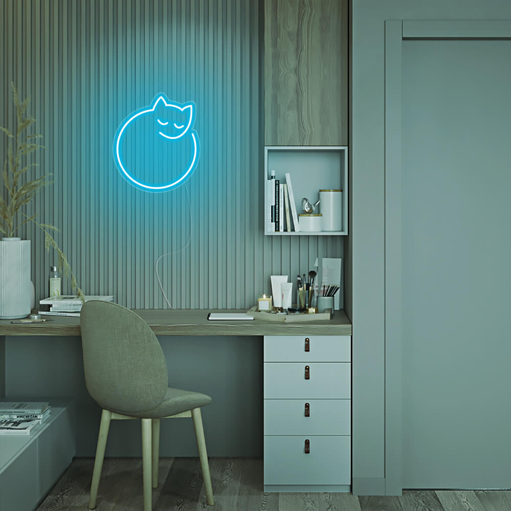 Mini curled up kitty cute cat LED Neon Signs