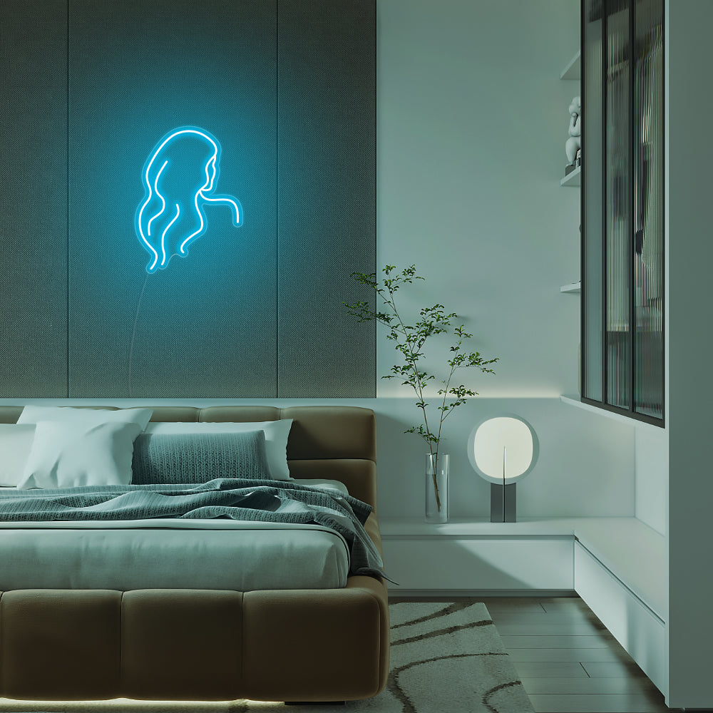 Mini Long Hair Back LED Neon Signs