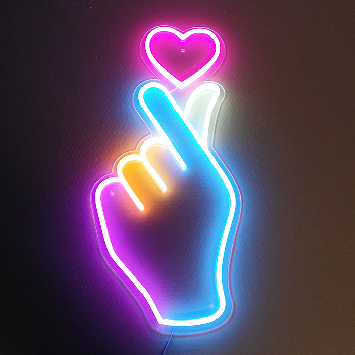 Finger Heart Neon Signs