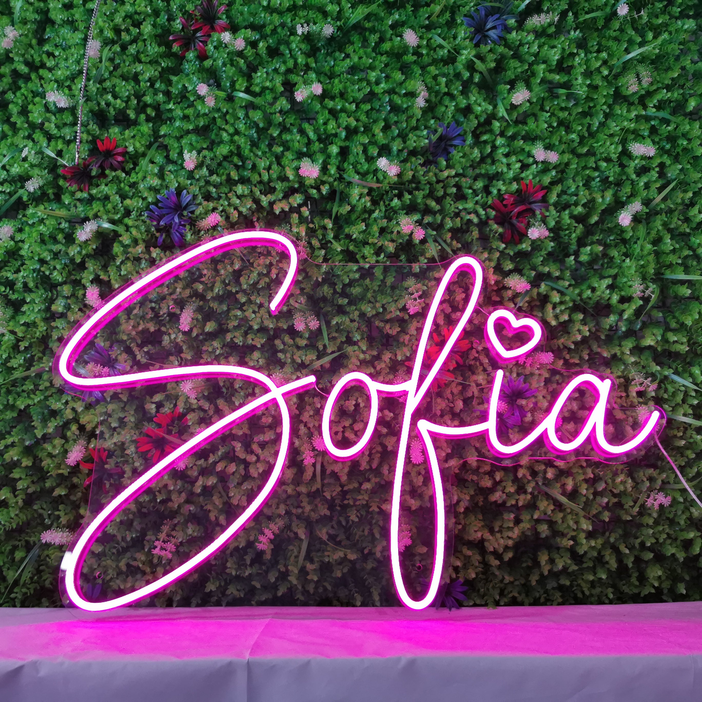 Sofia Heart- LED Neon Name Signs For room, Custom Name Neon Signs For  Birthday Gifts