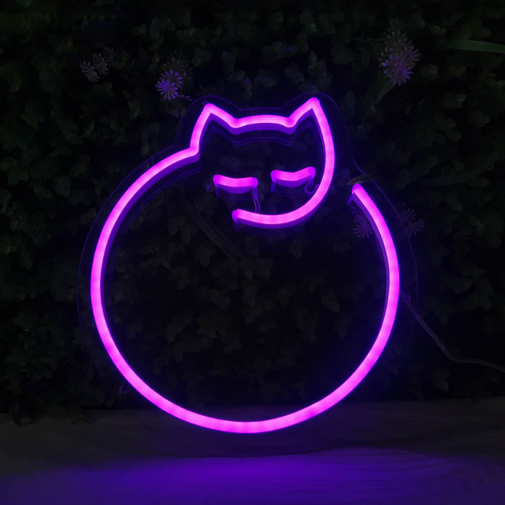 Mini curled up kitty cute cat LED Neon Signs