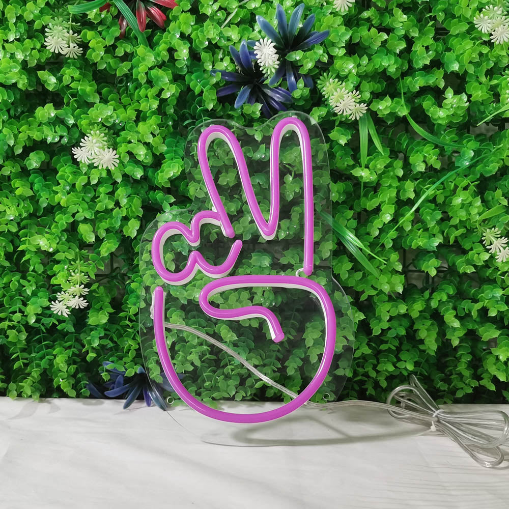 Mini Peace Finger LED Neon Signs