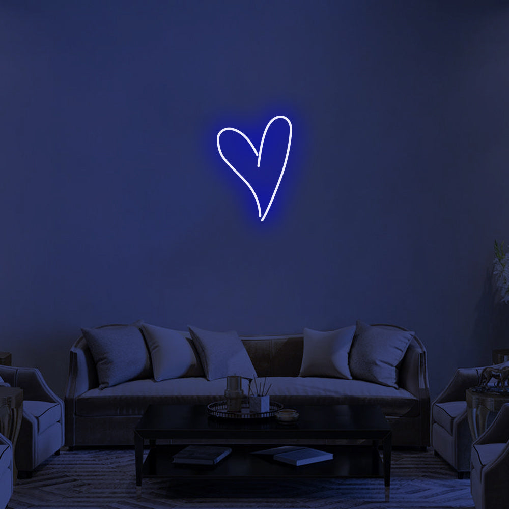 SCRIPT HEART Neon Signs