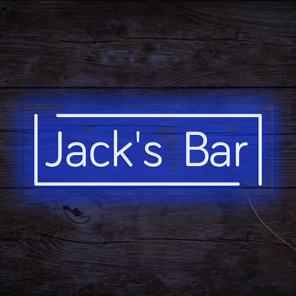 Jack's Bar Neon Signs, Custom Your Neon Bar Sign Name Style 2