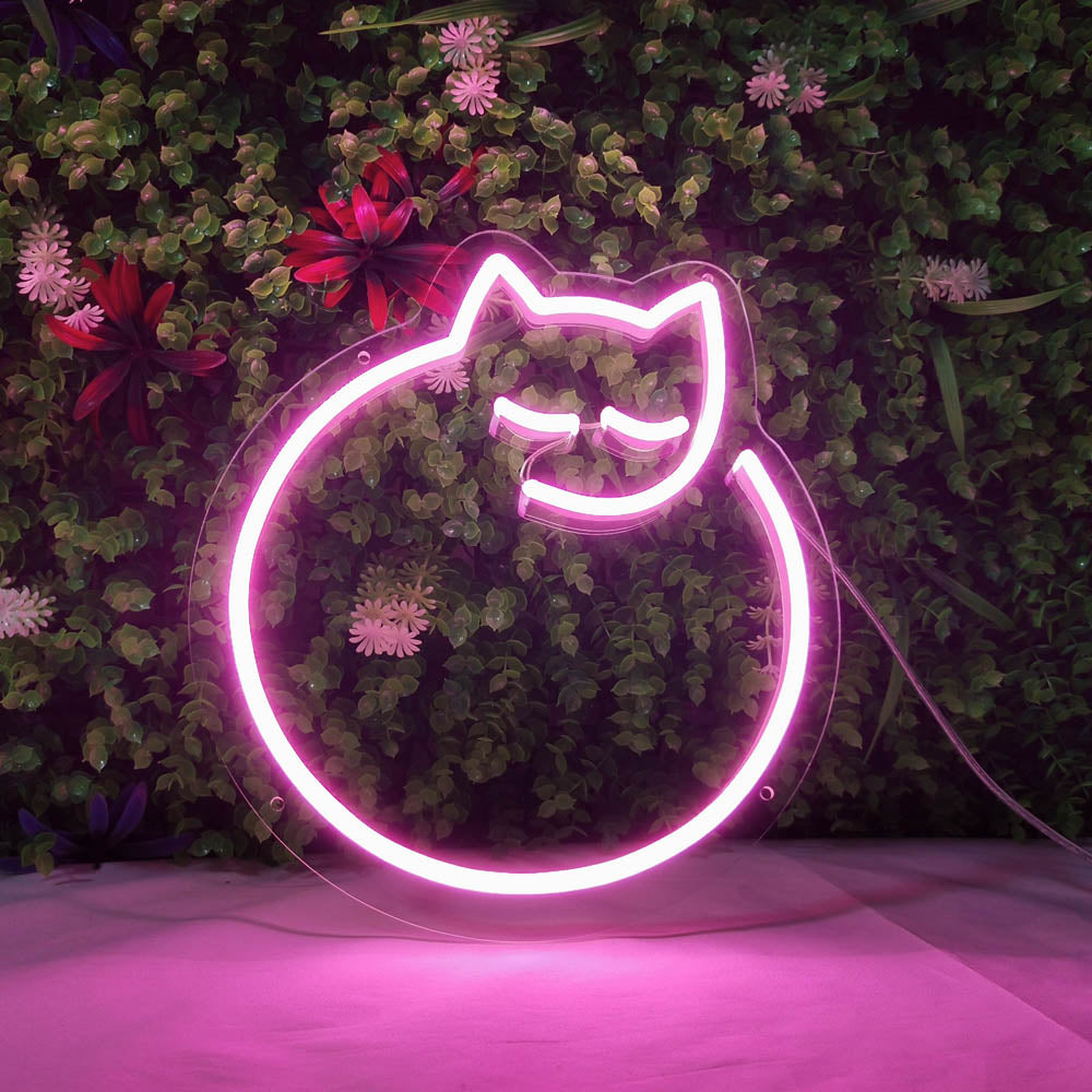 Mini curled up kitty cute cat LED Neon Signs