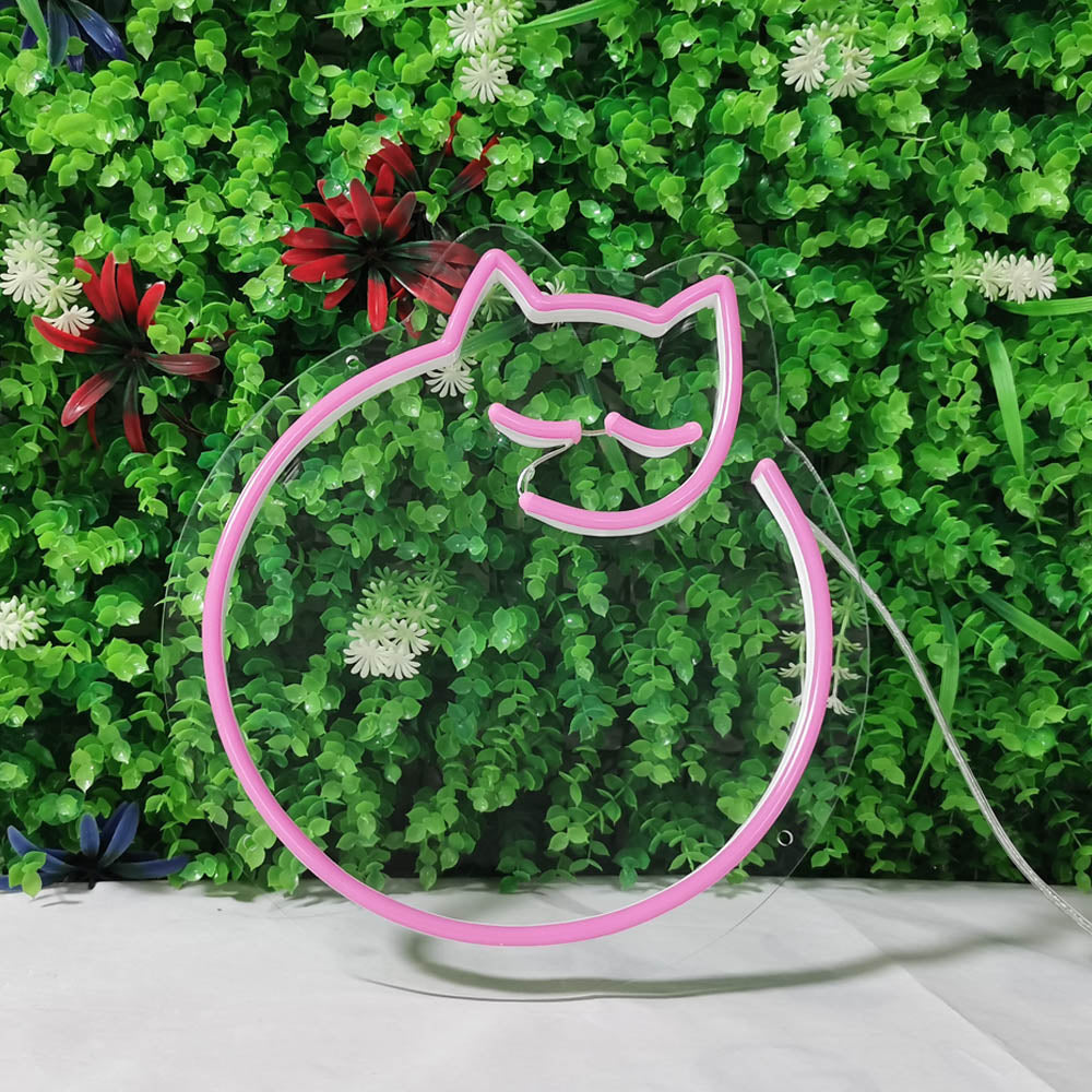 Mini curled up kitty cute cat LED Neon Signs