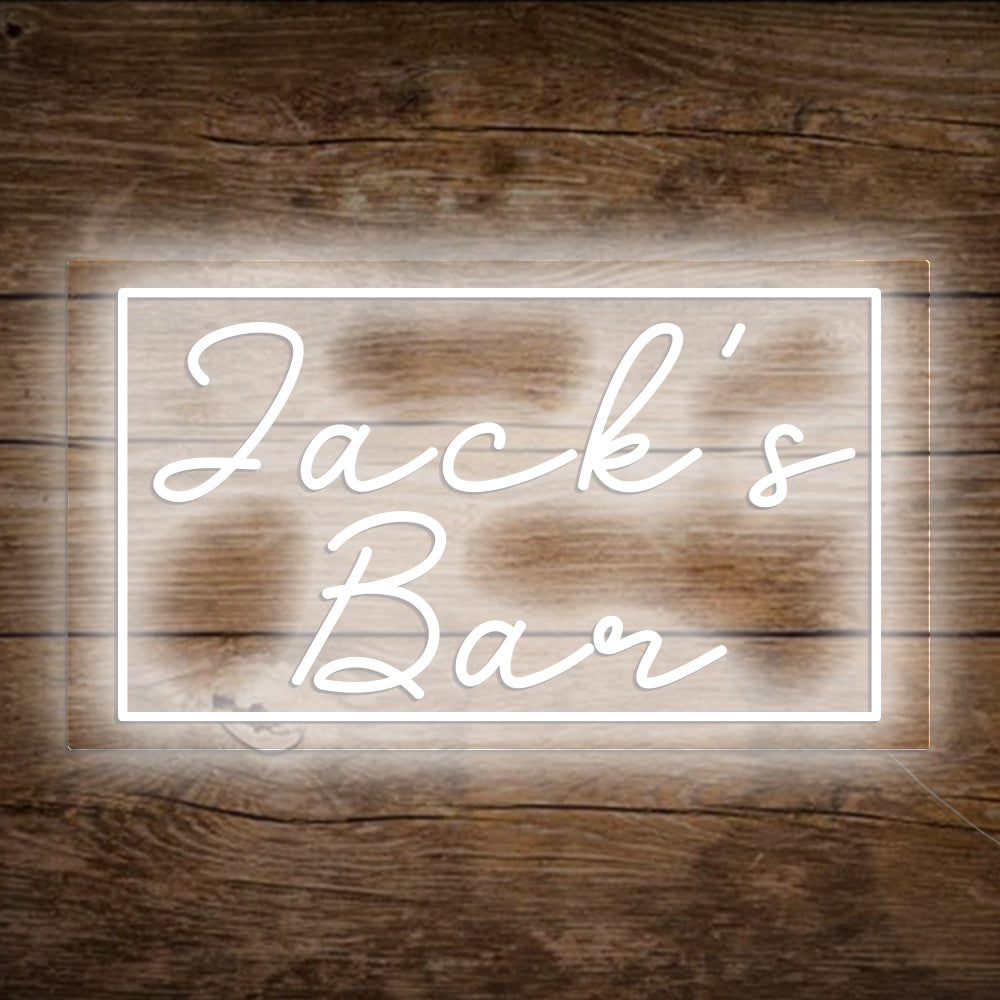 Jack's Bar Neon Signs, Custom Your Neon Bar Sign Name Style 4