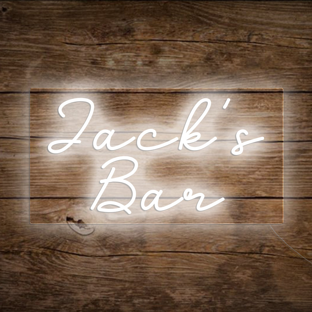 Jack's Bar Neon Signs, Custom Your Neon Bar Sign Name Style 3