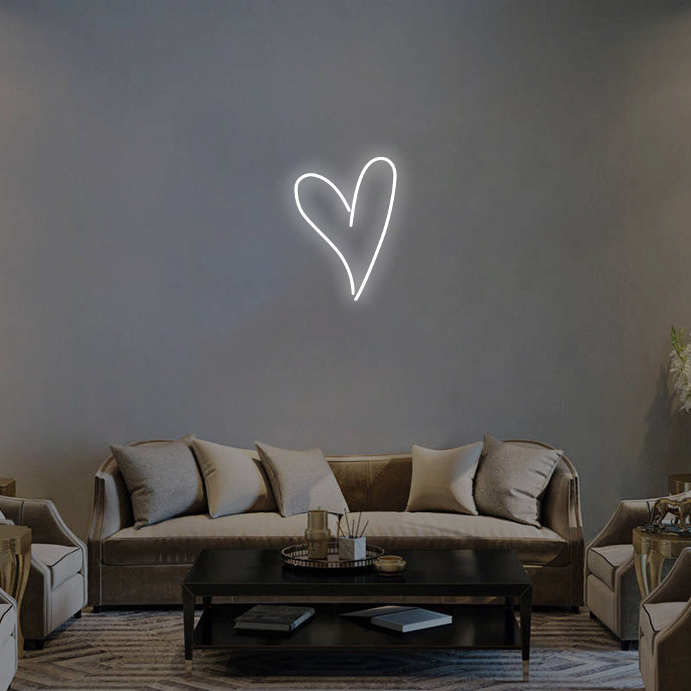 SCRIPT HEART Neon Signs