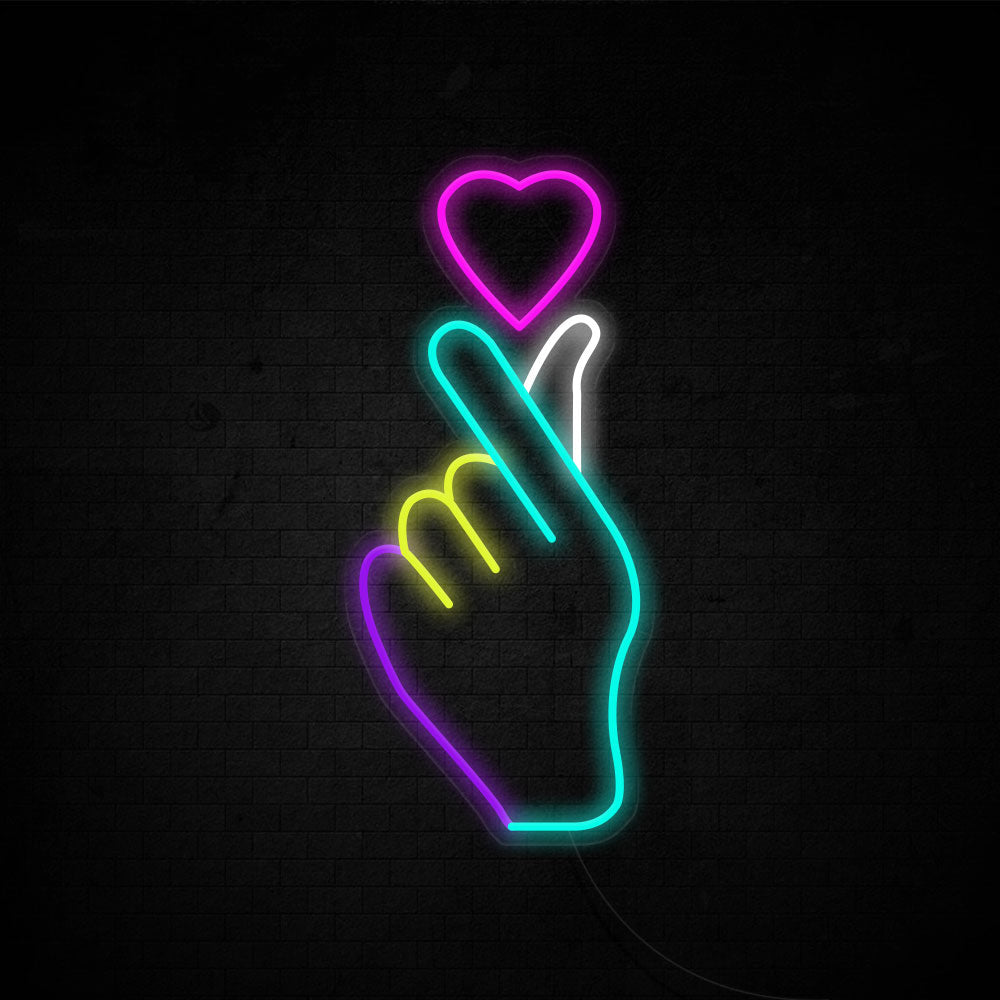 Finger Heart Neon Signs