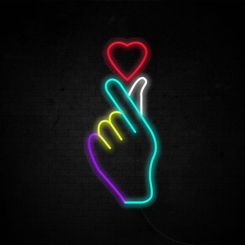 Finger Heart Neon Signs