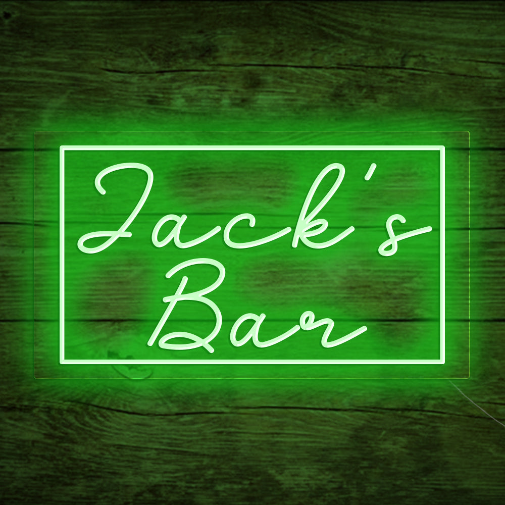 Jack's Bar Neon Signs, Custom Your Neon Bar Sign Name Style 4
