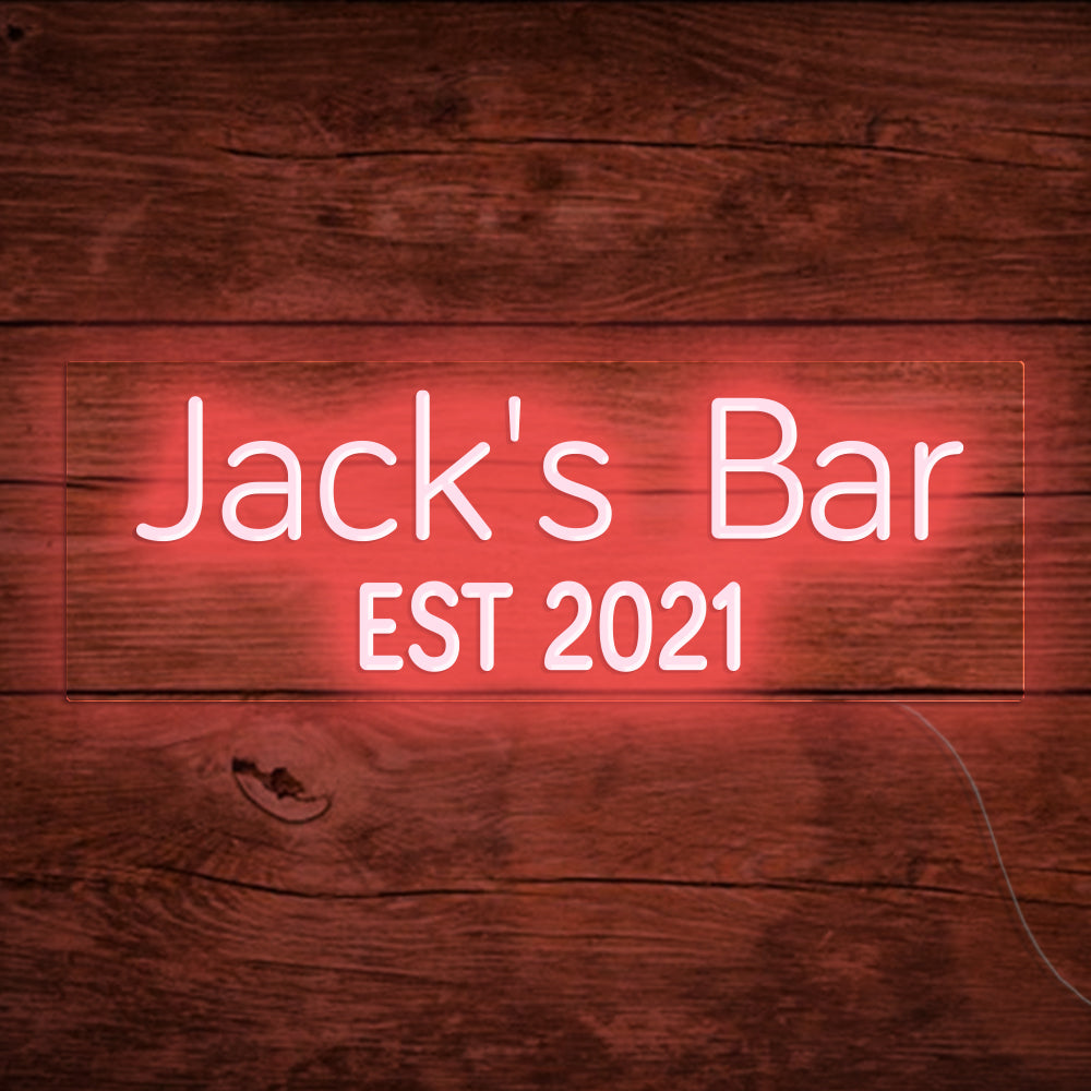 Jack's Bar Neon Signs, Custom Your Neon Bar Sign Name Style 5