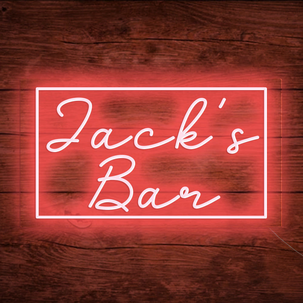 Jack's Bar Neon Signs, Custom Your Neon Bar Sign Name Style 4