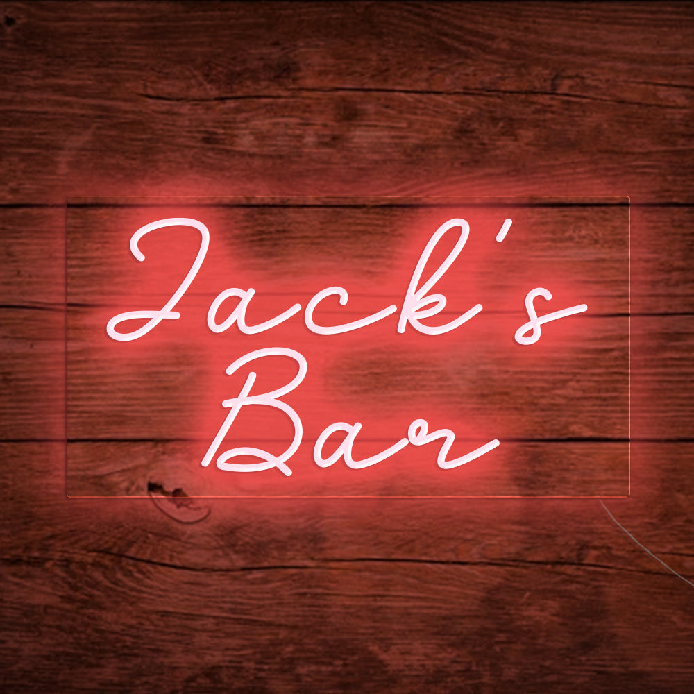 Jack's Bar Neon Signs, Custom Your Neon Bar Sign Name Style 3