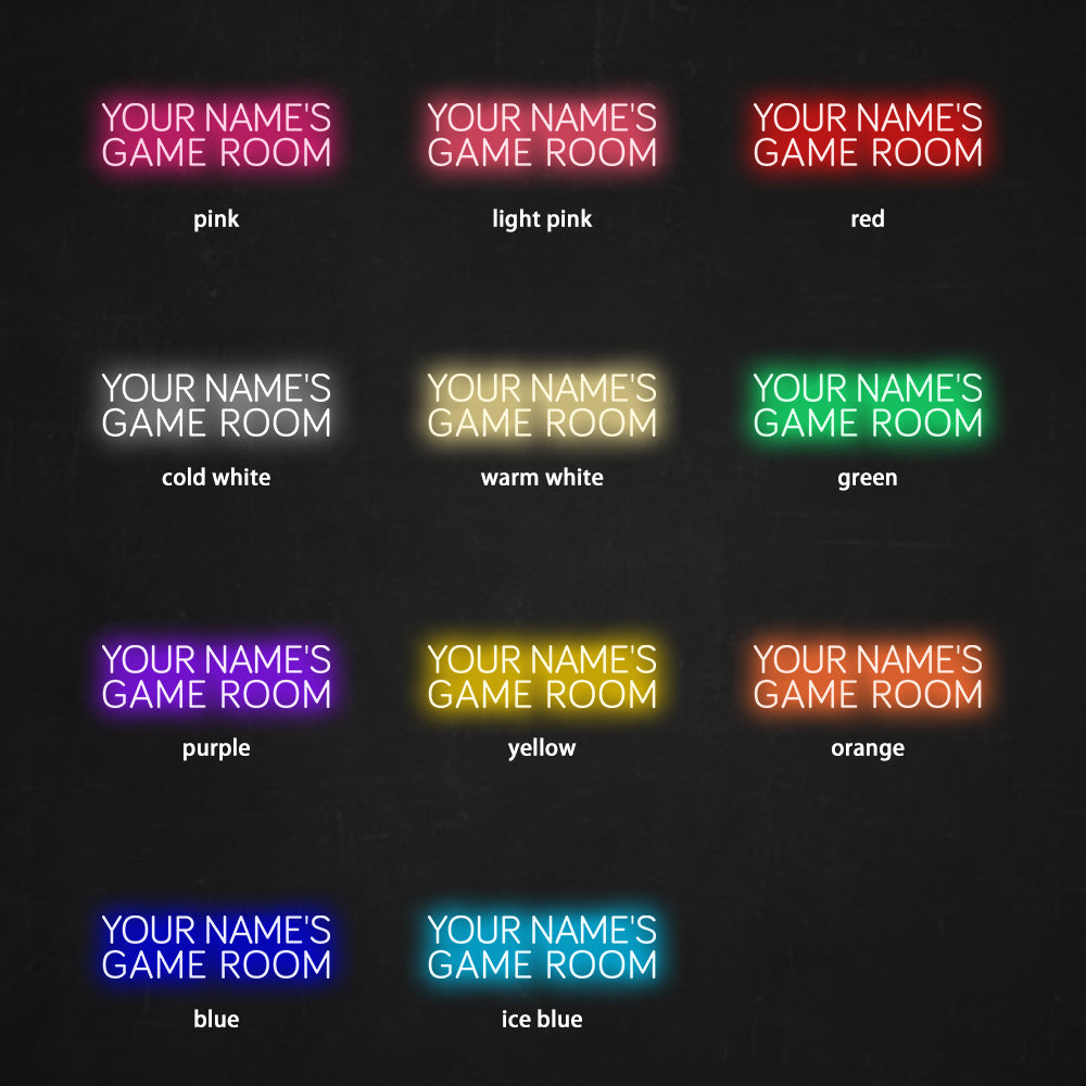 YOUR NAME'S GAME ROOM Neon Signs, Custom Your Game Room Neon Sign