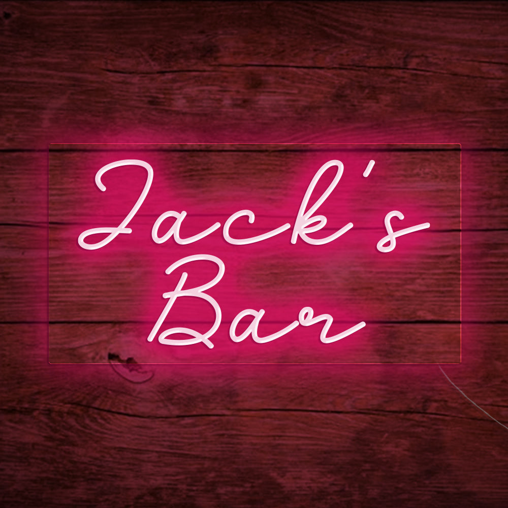 Jack's Bar Neon Signs, Custom Your Neon Bar Sign Name Style 3