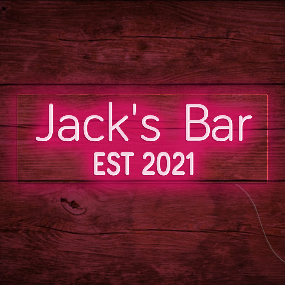 Jack's Bar Neon Signs, Custom Your Neon Bar Sign Name Style 5