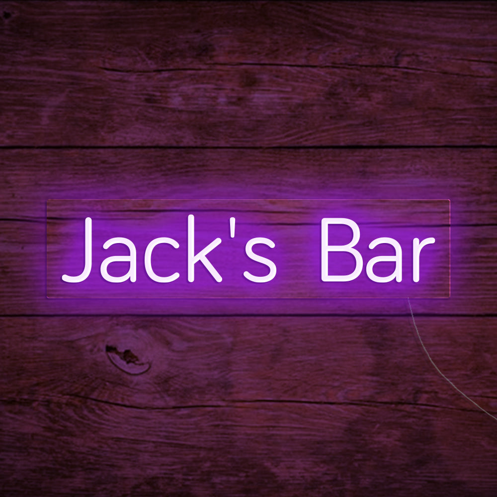 Jack's Bar Neon Signs, Custom Your Neon Bar Sign Name Style 1