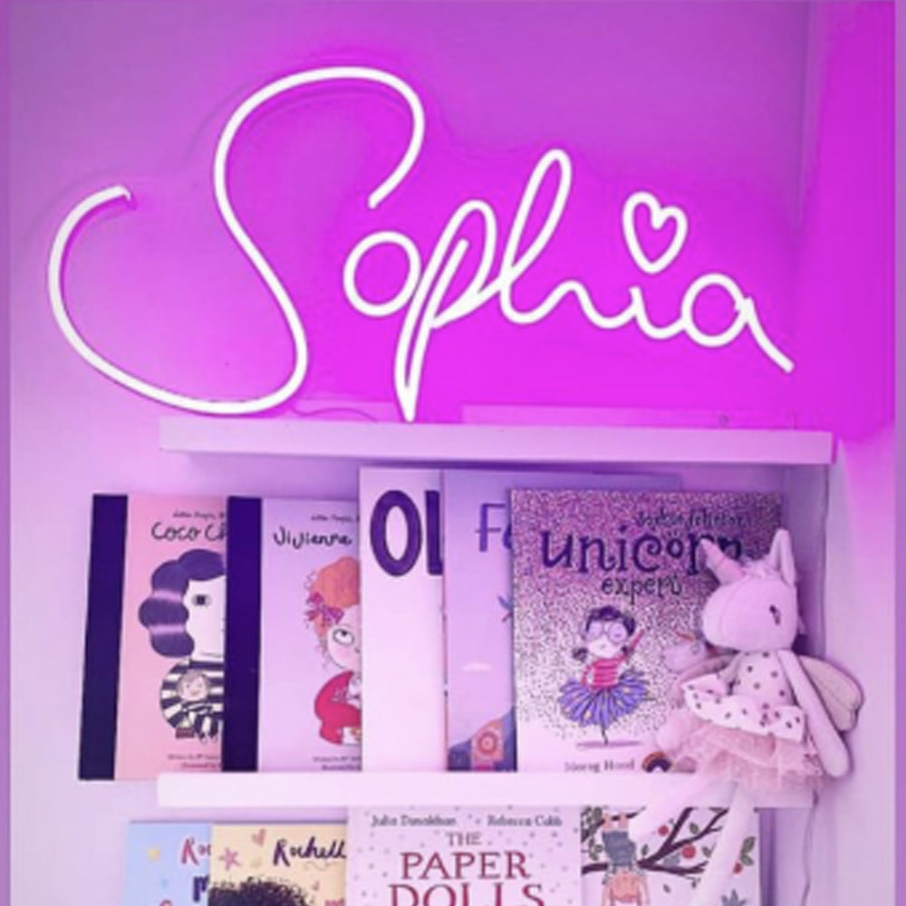 Sophia Neon Sign Cute Symbol LED Neon Name Signs, Custom Name Neon Signs