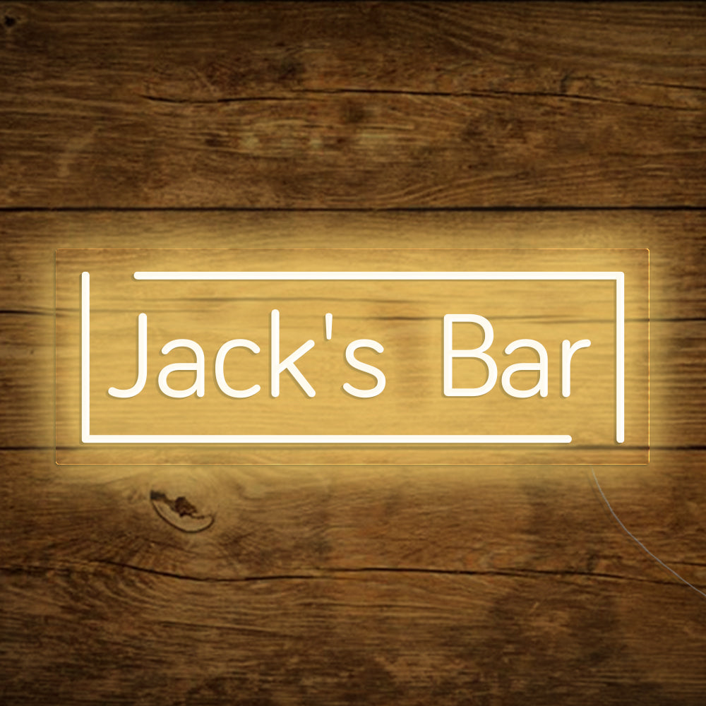 Jack's Bar Neon Signs, Custom Your Neon Bar Sign Name Style 2