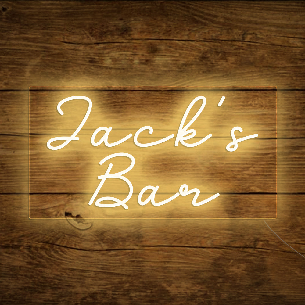 Jack's Bar Neon Signs, Custom Your Neon Bar Sign Name Style 3