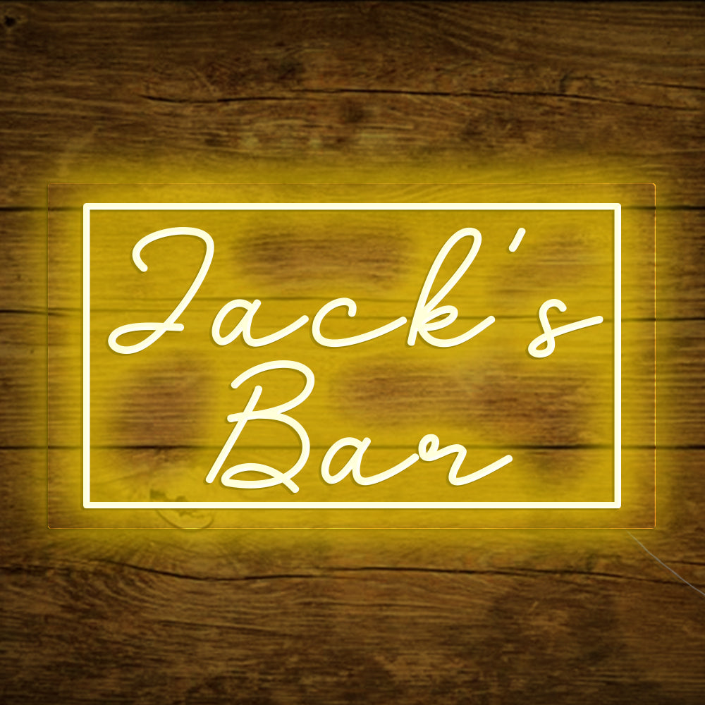 Jack's Bar Neon Signs, Custom Your Neon Bar Sign Name Style 4