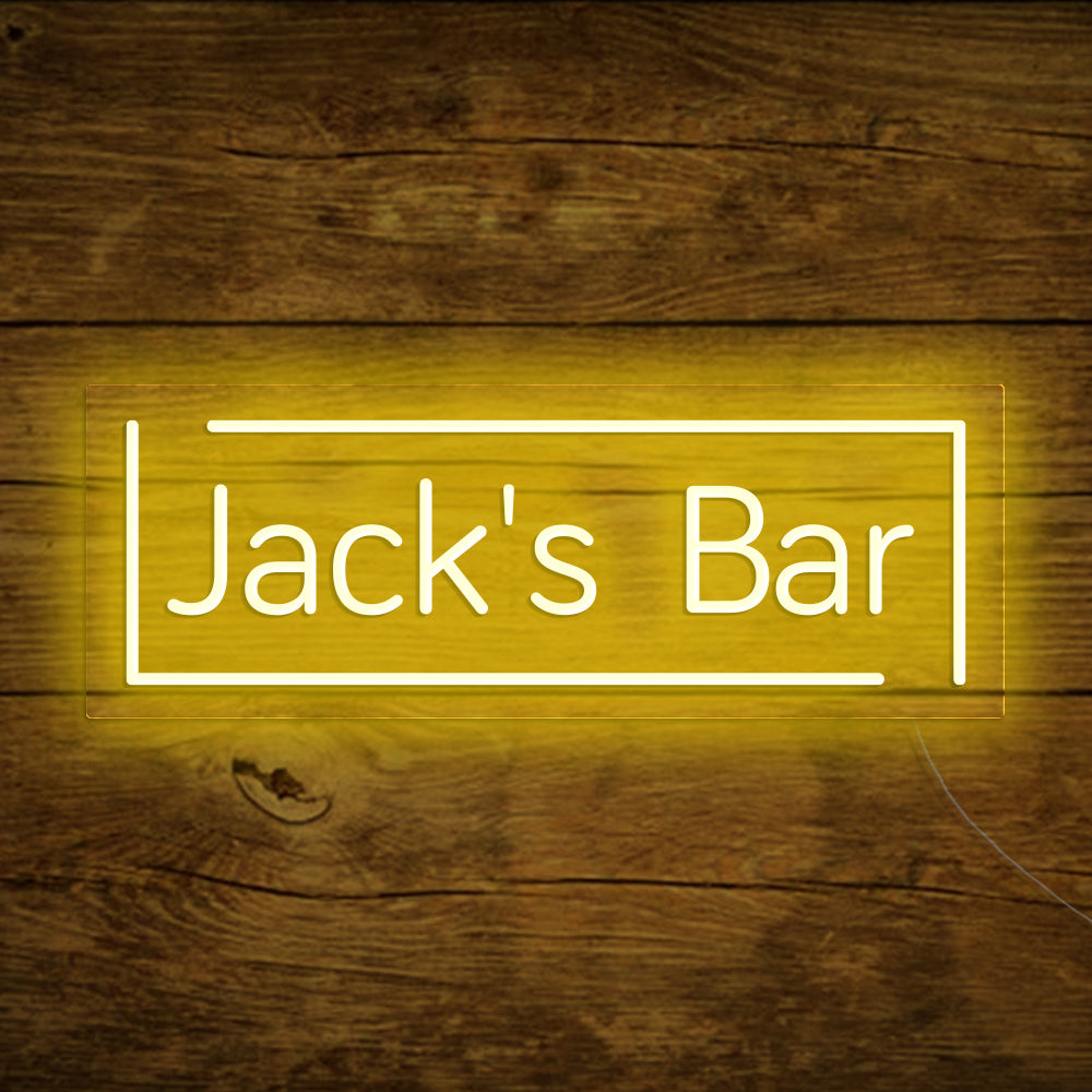 Jack's Bar Neon Signs, Custom Your Neon Bar Sign Name Style 2