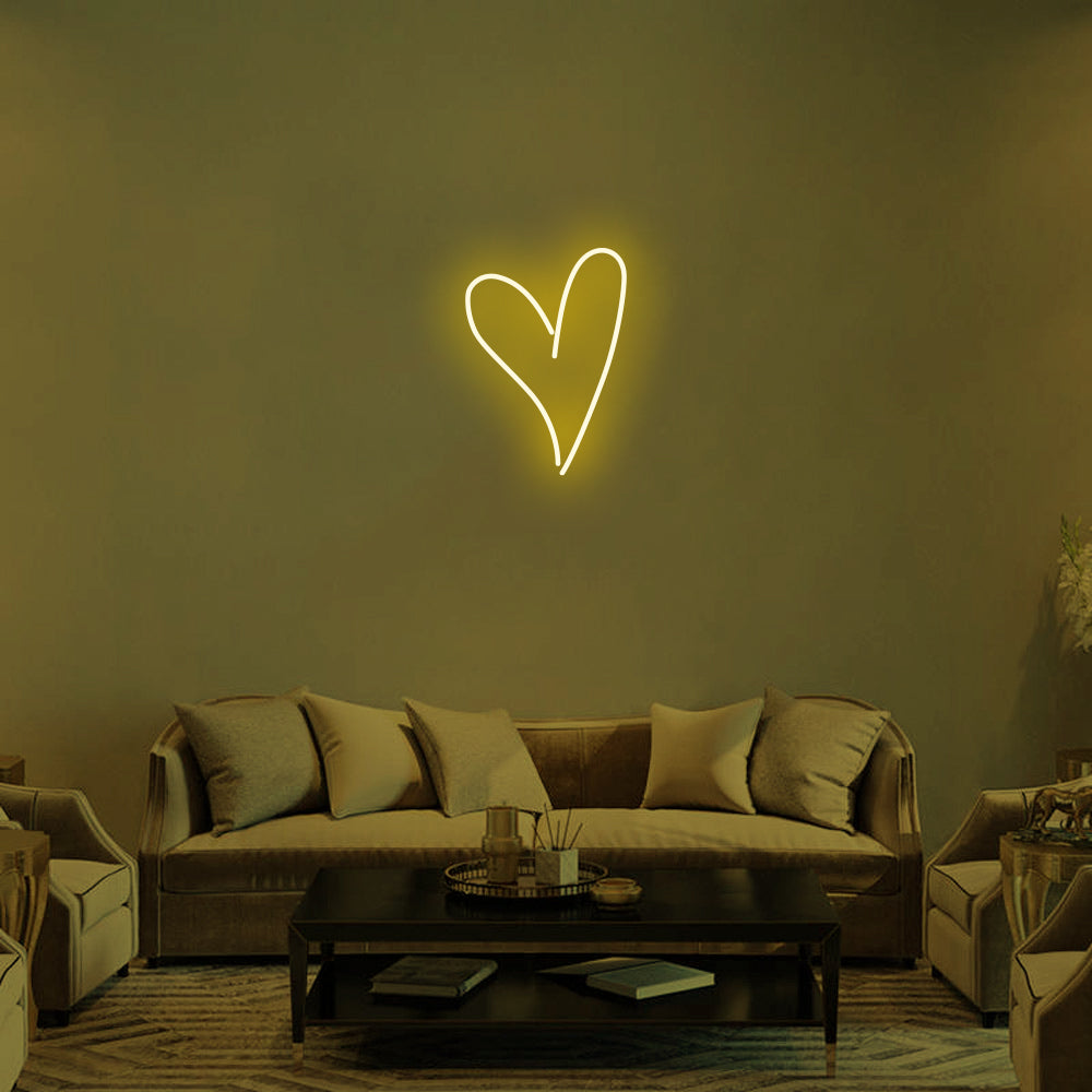 SCRIPT HEART Neon Signs