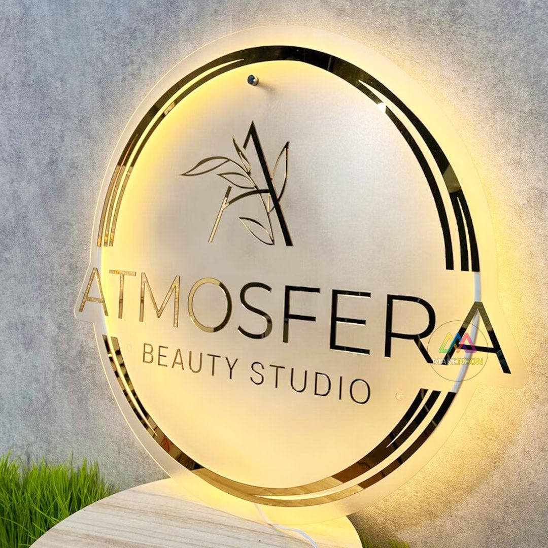 Custom Acrylic Backlit Signs For Business Logo, Beauty Shop, Salon Signage