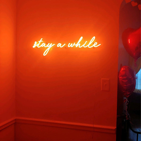 Led Sign Orange Orange Neon Sign Wallpaper