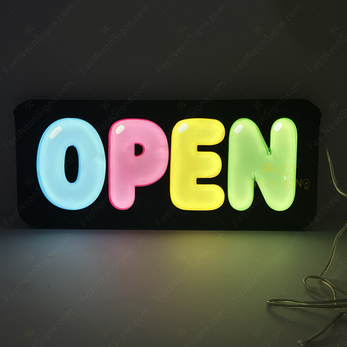 3D jelly LED OPEN sign for business window display