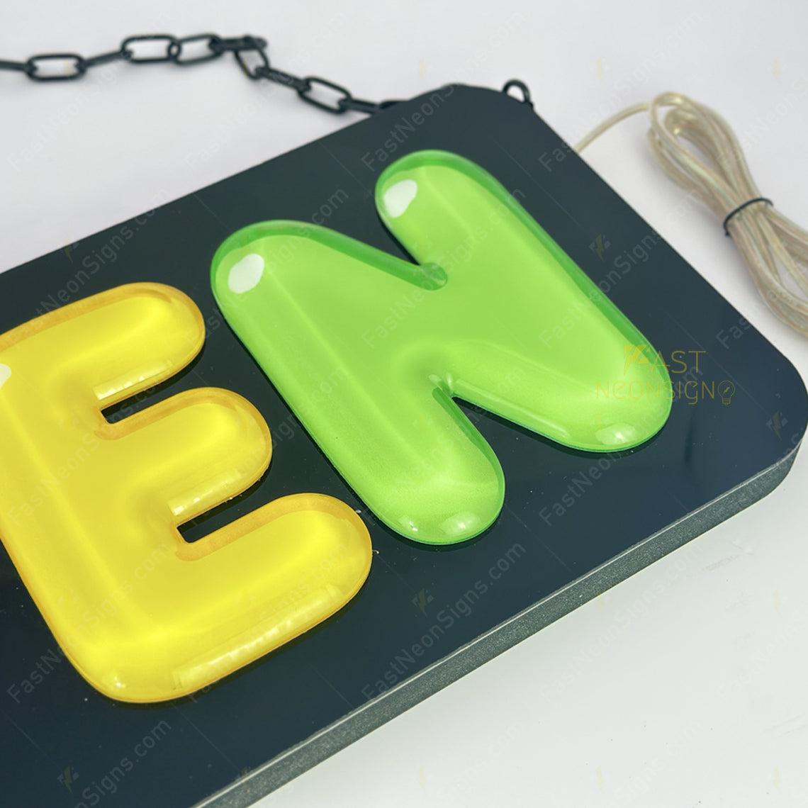3D jelly LED OPEN sign 20x8 inch with colorful acrylic letters