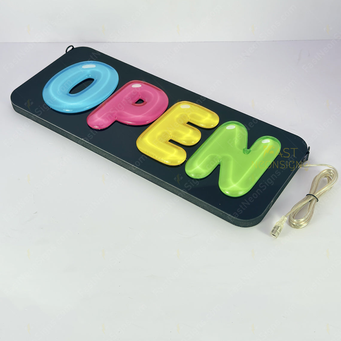 Custom acrylic OPEN window sign for retail stores