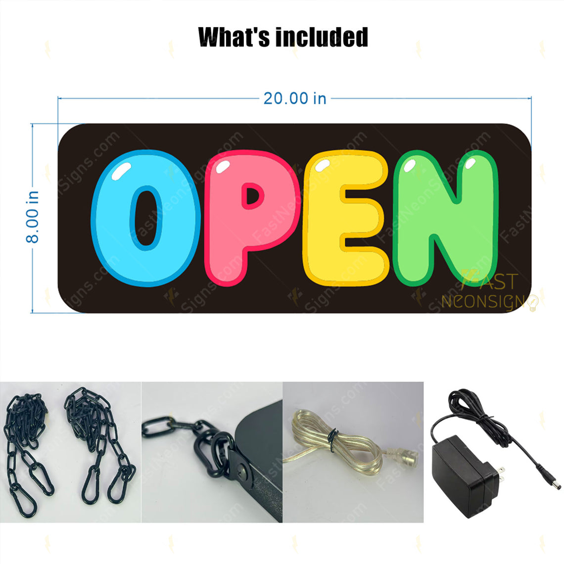 3D Jelly LED OPEN Sign – Colorful Bubble Acrylic Letters for Shop Windows