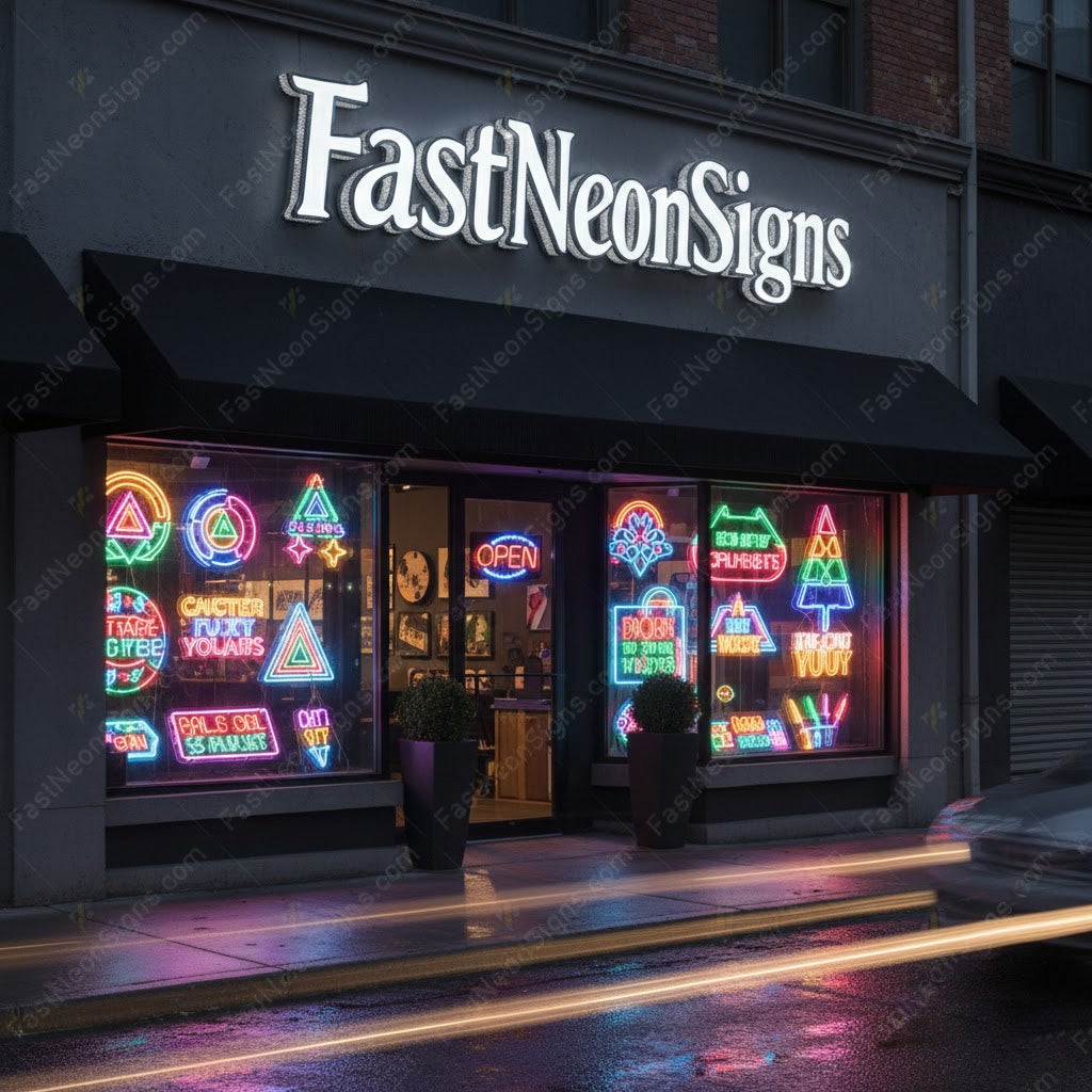 Custom 3D Punching Channel Letters Signs with Metal Mounting Frame – Side Lit LED Channel Letters for Business