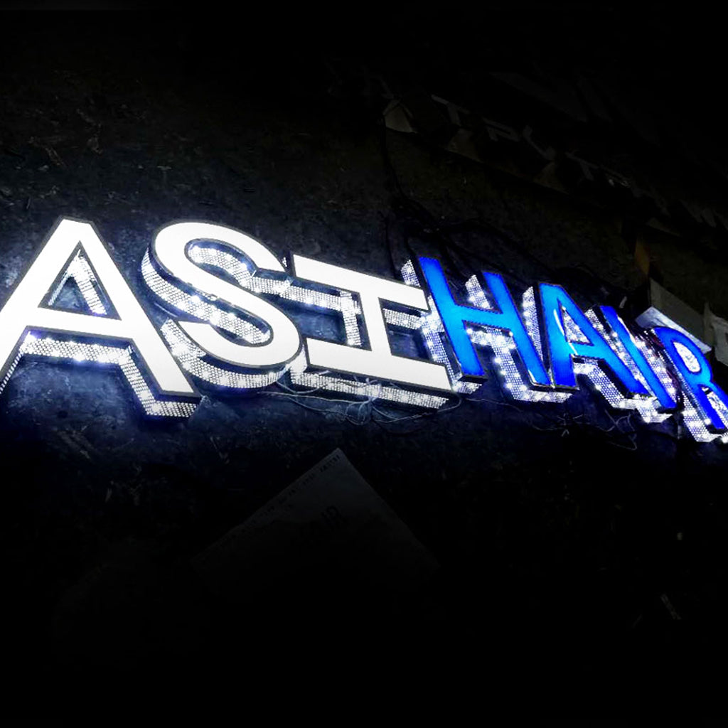 Custom 3D Punching Channel Letters Signs –  Colorful LED Metal Letters with Side Lighting