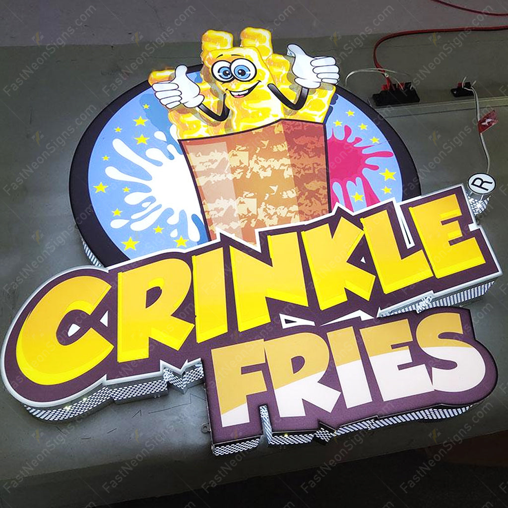 Custom 3D Punching Channel Letters Logo Sign – Integrated Logo & Letters with Side LED Lighting