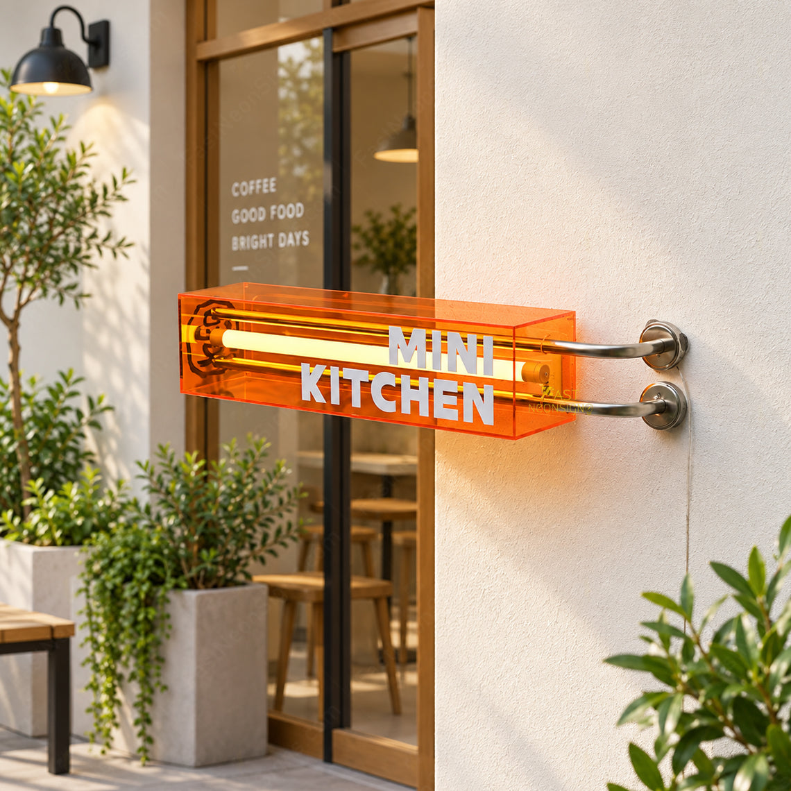 Custom L-Shaped Acrylic Light Box Sign - Side-Mounted Multi-Sided Illuminated Sign for Shops, Cafes & Businesses