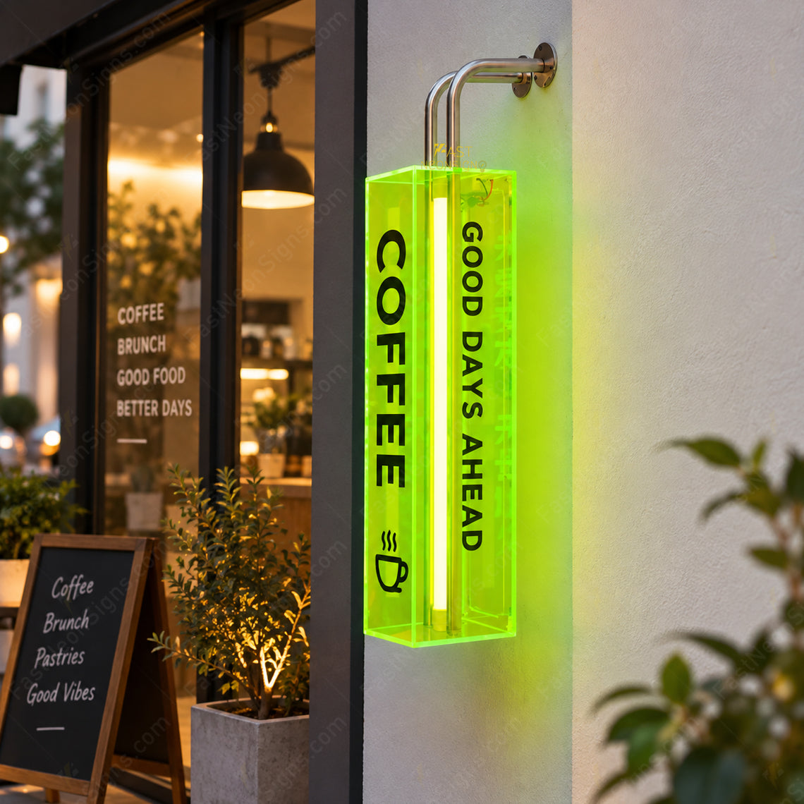 Custom L-Shaped Acrylic Light Box Sign - Side-Mounted Multi-Sided Illuminated Sign for Shops, Cafes & Businesses