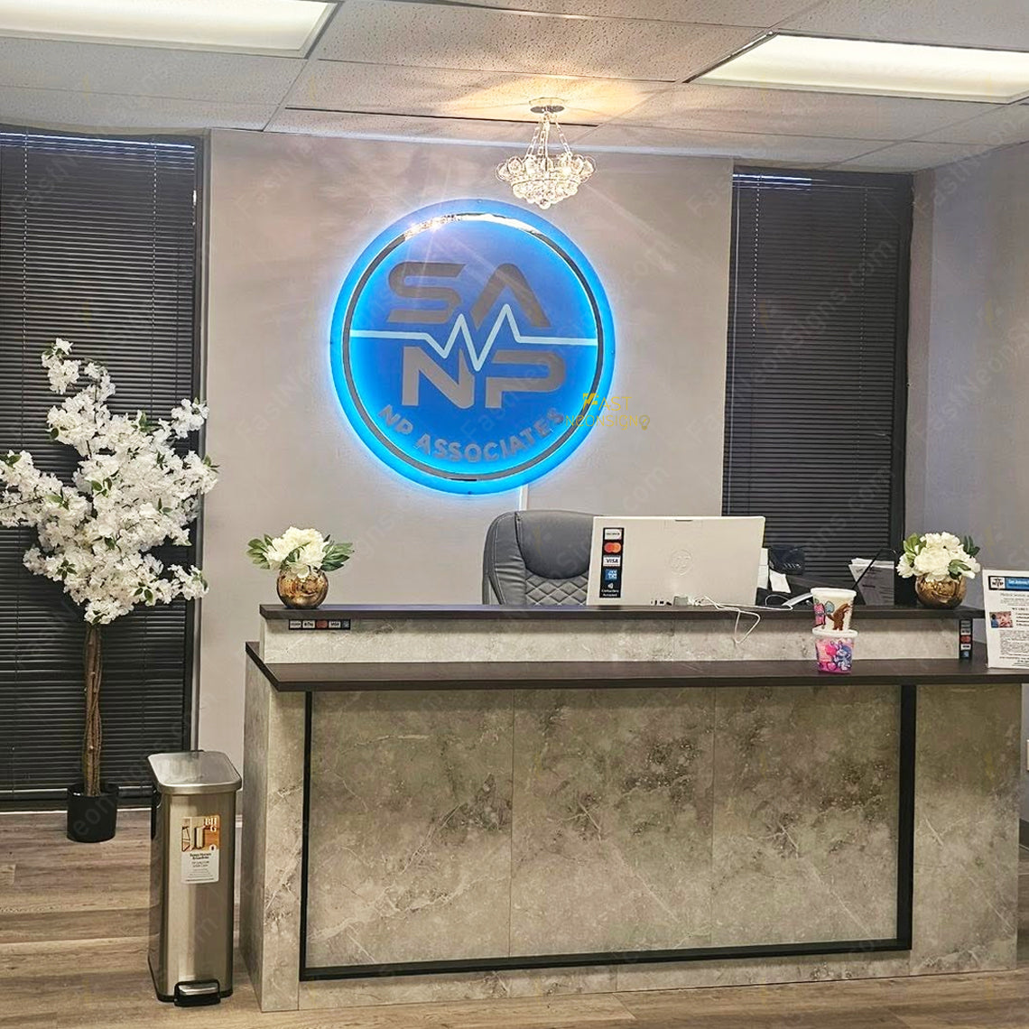Custom Acrylic Backlit Signs - UV printed Logo Acrylic Board with Metal Edge For Business