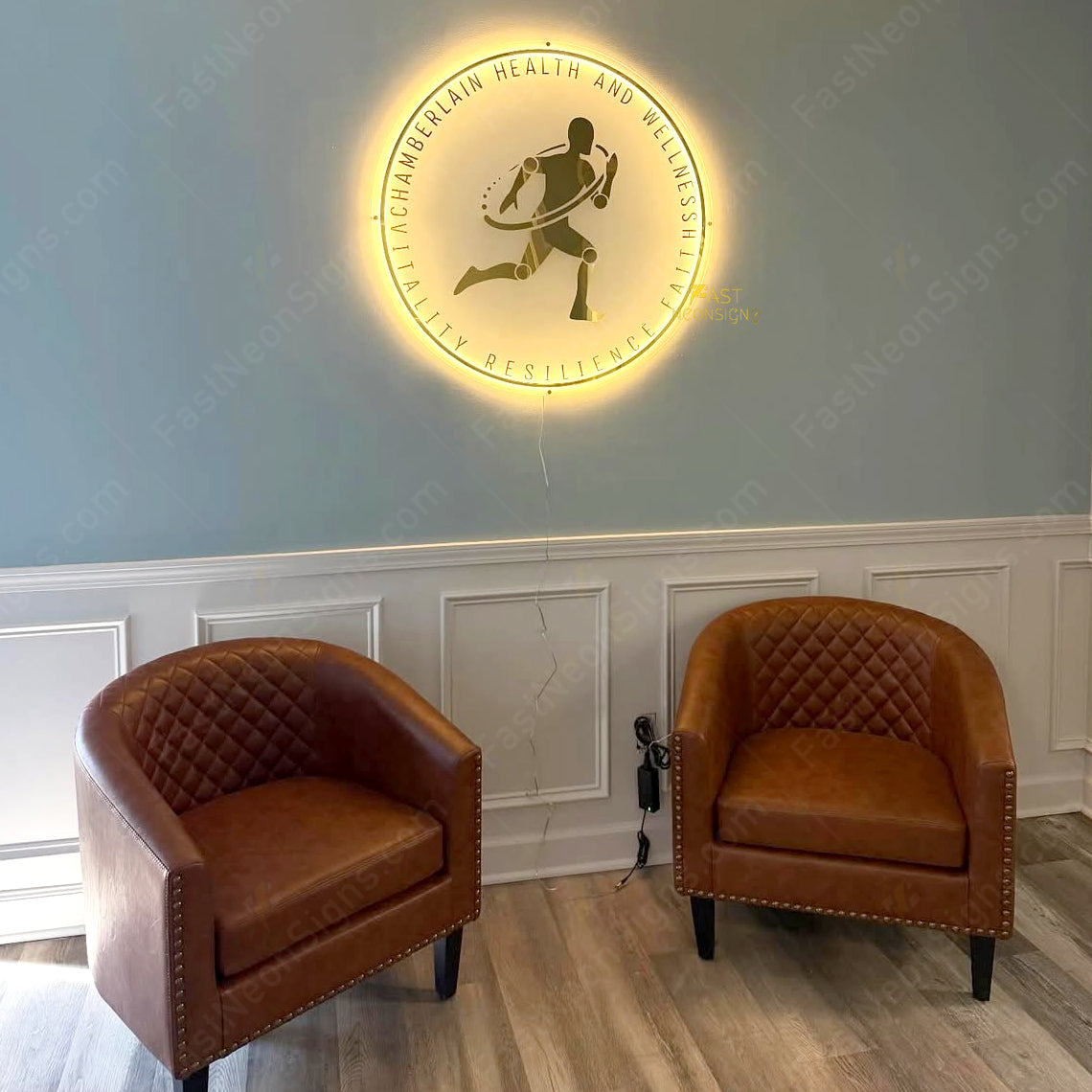 Custom Acrylic Backlit Signs - Clear Board Gold Logo Acrylic Sign For Business